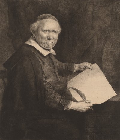 Lieven Willemsz van Coppenol: The Larger Plate, 1658. av Rembrandt van Rijn