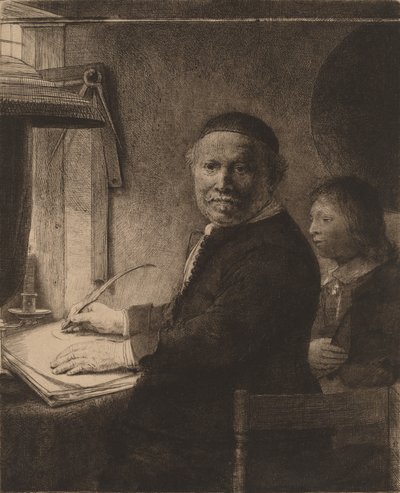 Lieven Willemsz van Coppenol: den mindre plattan, ca. 1658. av Rembrandt van Rijn