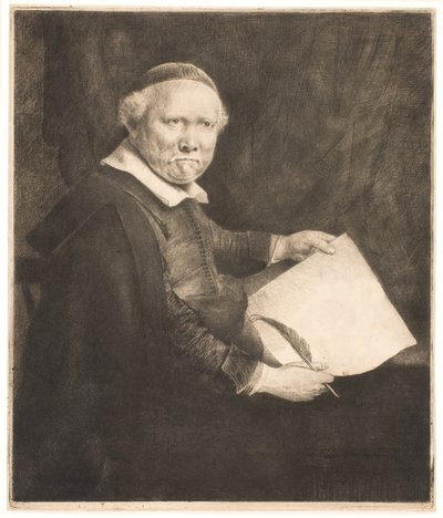 Lieven Willemsz van Coppenol, skrivmästare: den större plattan av Rembrandt van Rijn