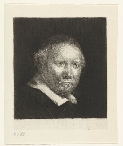 Lieven Willemsz. van Coppenol, skrivmästare: den större plåten av Rembrandt van Rijn
