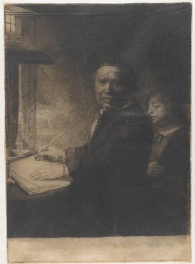 Lieven Willemsz. van Coppenol, skrivmästare: den mindre tavlan av Rembrandt van Rijn