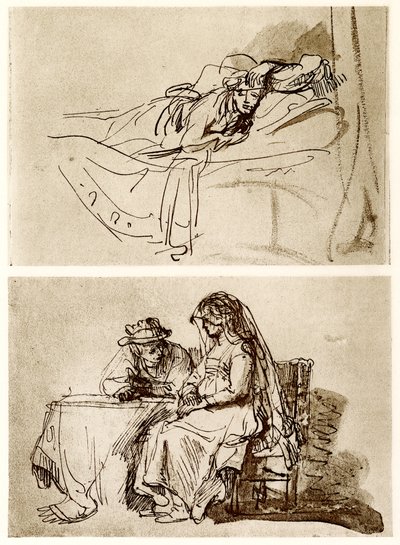 Liggande kvinna, The Talk av Rembrandt van Rijn