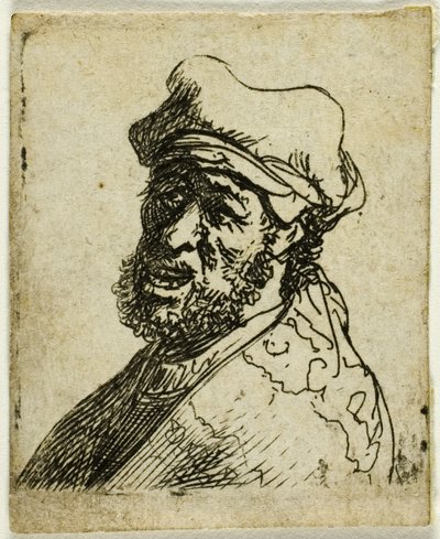 Man som gråter, tre fjärdedelar kvar: Bröst av Rembrandt van Rijn