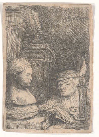 Man ritar från en gjuten av Rembrandt van Rijn