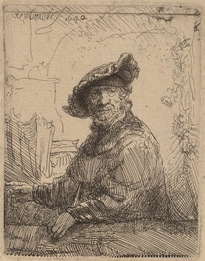 Man i en berså, 1642. av Rembrandt van Rijn