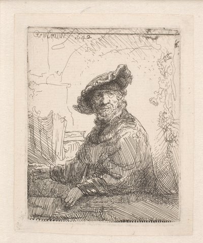 Man i ett lusthus av Rembrandt van Rijn