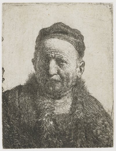 Man som bär en keps: byst (konstnärens far?) av Rembrandt van Rijn