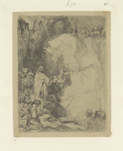 Opwekking van Lazarus: liten platta Samling av åttiofem originaltryck (serietitel) av Rembrandt van Rijn