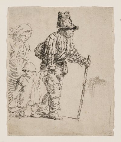 En bondefamilj på vandring av Rembrandt van Rijn