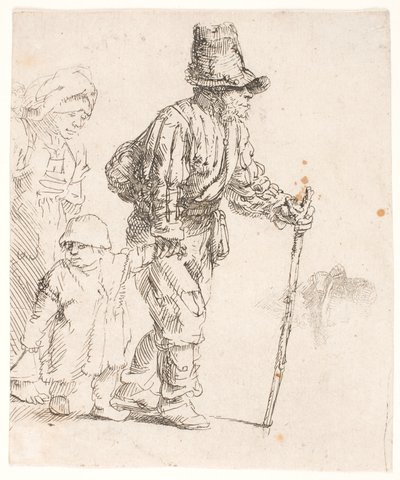 En bondefamilj på vandring av Rembrandt van Rijn