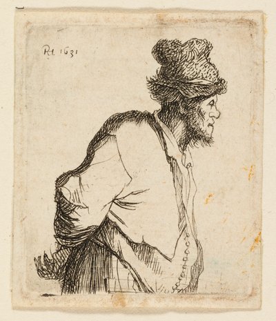 Bonde med händerna bakom ryggen av Rembrandt van Rijn