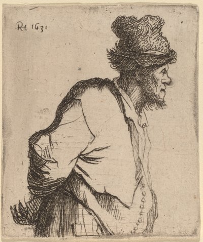 Bonde med händerna bakom ryggen av Rembrandt van Rijn
