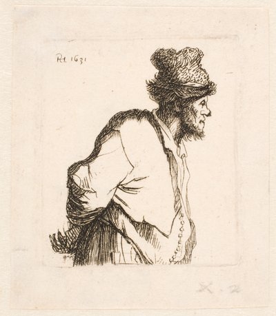 Bonde med händerna bakom ryggen av Rembrandt van Rijn