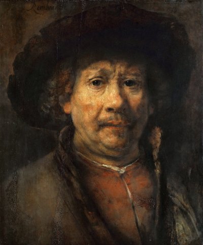 Litet självporträtt - Litet självporträtt, av Rembrandt van Rhijn (1606-1669). Olja på trä, ca 1657. Mått: 48x40,6cm. Konsthistoriska museet, Wien av Rembrandt van Rijn