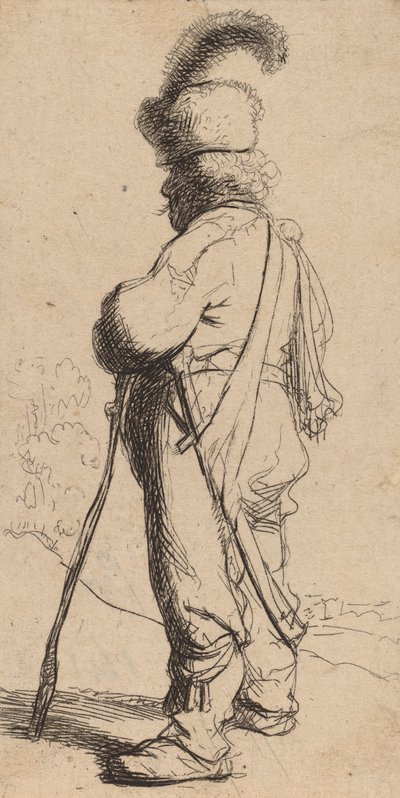 Polander lutad på en pinne, ca. 1632. av Rembrandt van Rijn