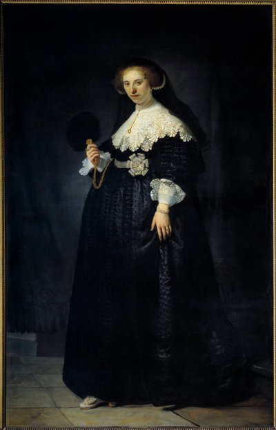 Portrait en pied de Oopjen Coppit, woman av Maertens Soolmans Målning av Harmensz van Rijn dit Rembrandt (1606-1669) av Rembrandt van Rijn