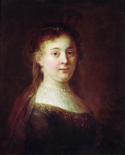 Porträtt av Saskia van Uylenburgh, ca 1633 av Rembrandt van Rijn