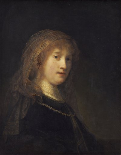 Porträtt av Saskia van Uylenburgh av Rembrandt van Rijn