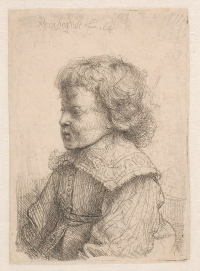 Porträtt av en pojke, i profil av Rembrandt van Rijn