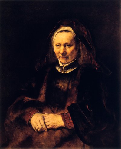 Porträtt av en gammal kvinna, 1600-talet av Rembrandt van Rijn