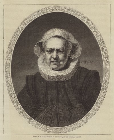 Porträtt av en gammal kvinna, i National Gallery av Rembrandt van Rijn