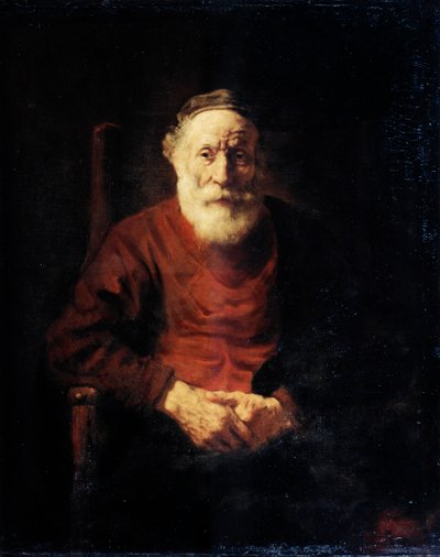 Porträtt av en gammal man i rött, 1652-1654. av Rembrandt van Rijn