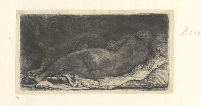 Liggande Kvinna Naken av Rembrandt van Rijn