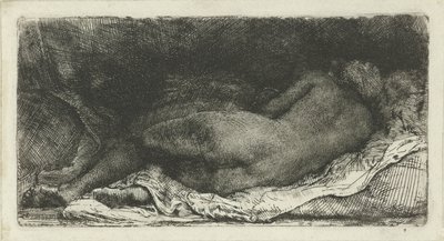 Liggande Kvinna Naken av Rembrandt van Rijn