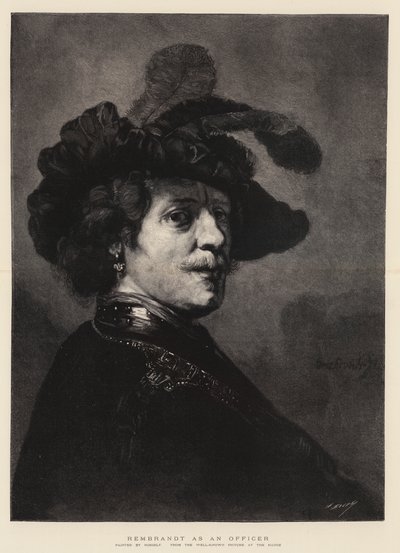 Rembrandt som officer av Rembrandt van Rijn