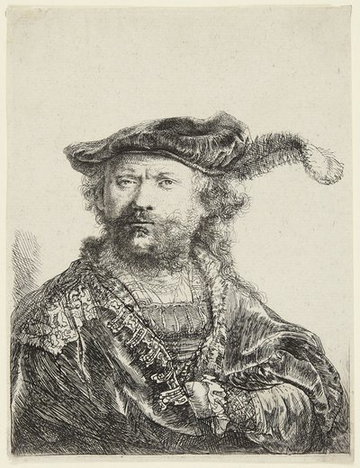Rembrandt i sammetmössa av Rembrandt van Rijn