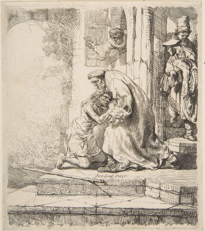 Den förlorade sonens återkomst, 1620-69. av Rembrandt van Rijn