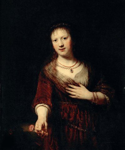 Saskia med den röda blomman, 1641. av Rembrandt van Rijn