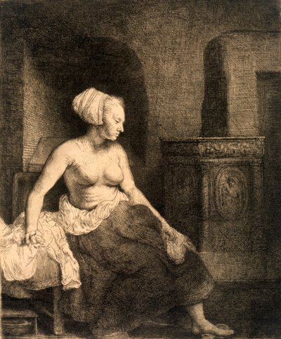 Sittande kvinna naken, 1658 av Rembrandt van Rijn