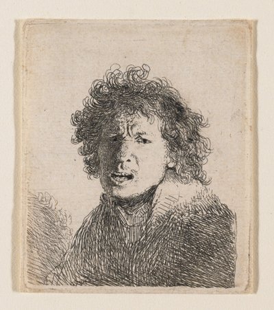 Självporträtt som om jag ropade av Rembrandt van Rijn