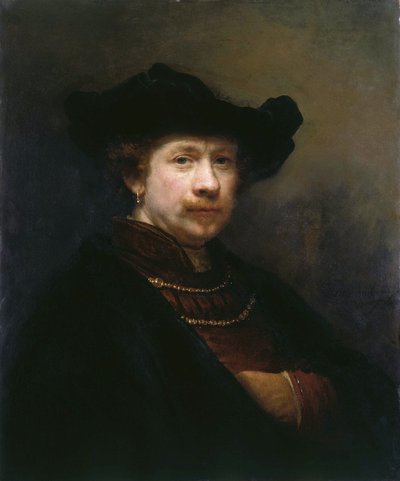 Självporträtt i en platt mössa, 1642. av Rembrandt van Rijn