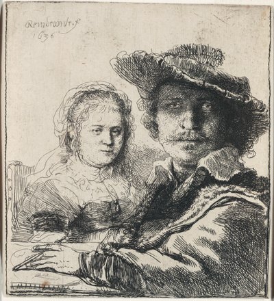Självporträtt med Saskia av Rembrandt van Rijn