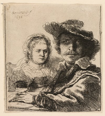 Självporträtt med Saskia av Rembrandt van Rijn