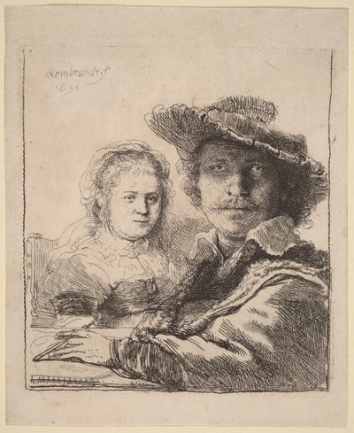 Självporträtt med Saskia av Rembrandt van Rijn