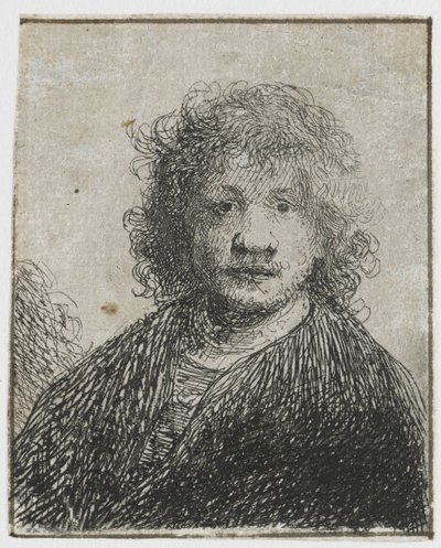 Självporträtt med bred näsa Självporträtt med bred näsa av Rembrandt van Rijn