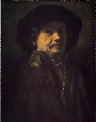 Självporträtt med örhänge och guldkedja (Målning av Rembrandt van Rijn