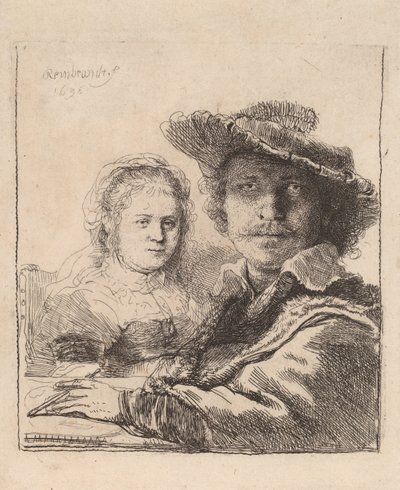 Självporträtt med Saskia, 1636 av Rembrandt van Rijn