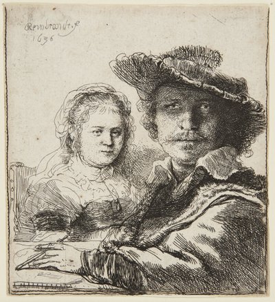 Självporträtt med Saskia av Rembrandt van Rijn