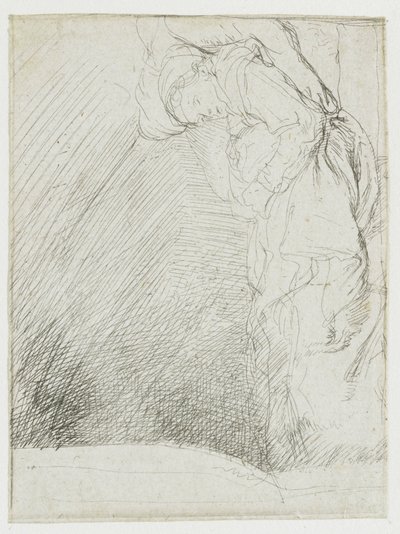 Samling av studier, med en kvinna som ligger sjuk i sängen av Rembrandt van Rijn