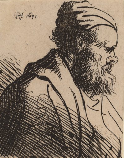 Snub-Nosed Man in a Cap, i eller före 1630. av Rembrandt van Rijn