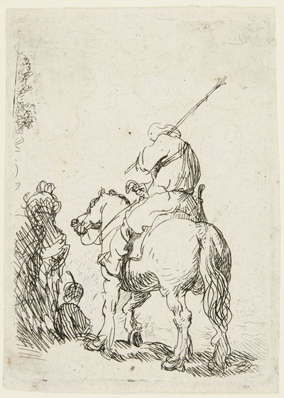 Soldat till häst av Rembrandt van Rijn