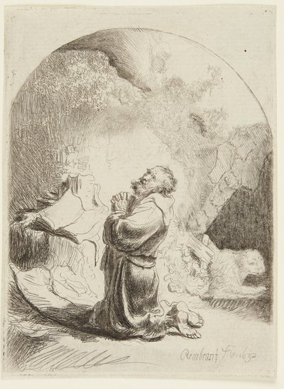 Den helige Hieronymus i bön av Rembrandt van Rijn