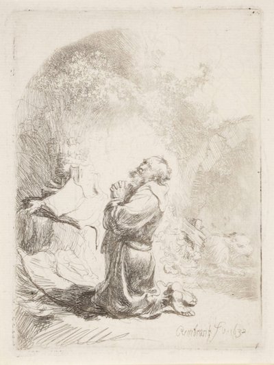 Den helige Hieronymus i bön av Rembrandt van Rijn