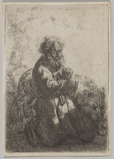 S:t Hieronymus i bön, 1635. av Rembrandt van Rijn