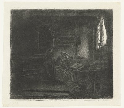St Jerome i en mörk kammare av Rembrandt van Rijn