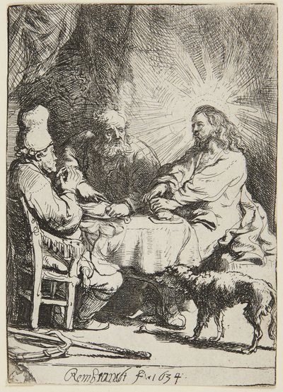 Middag på Emmaus (liten tallrik) av Rembrandt van Rijn